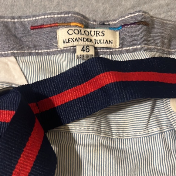 🌞 Stripped Dress Shorts - Size 46 - With Belt!! - Picture 2 of 6